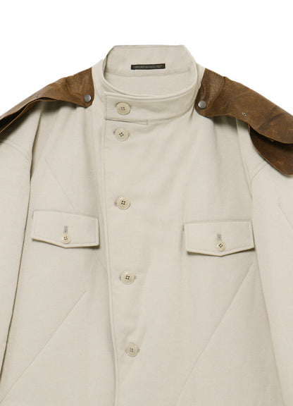 C M WHITE PIGMENT PADDED STAND COLLAR JACKET