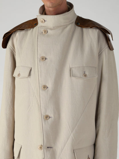 C M WHITE PIGMENT PADDED STAND COLLAR JACKET