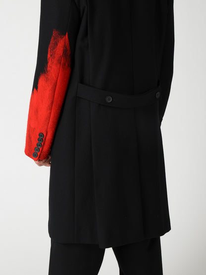 NEEDLE PUNCHED FLANNEL RED MILITARY JACKET