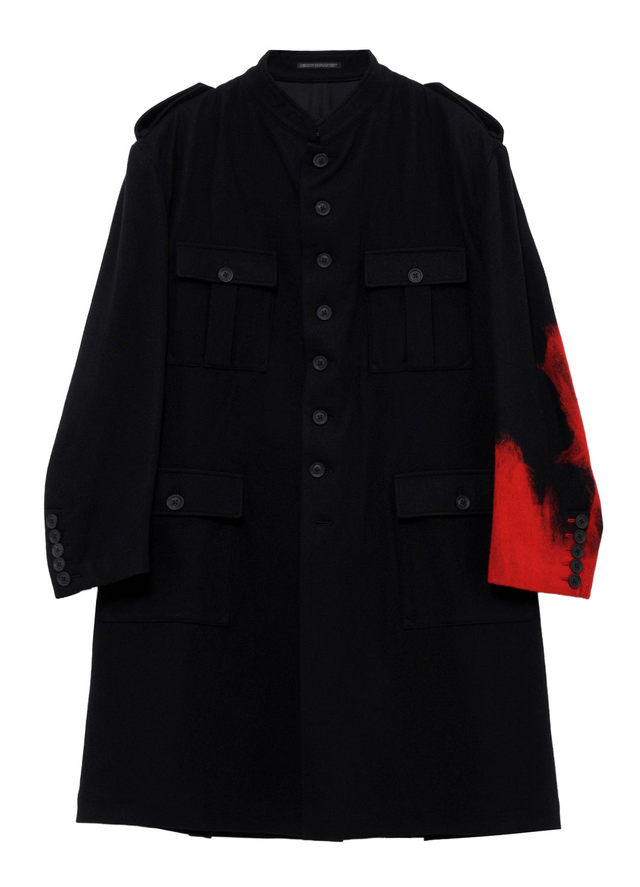 NEEDLE PUNCHED FLANNEL RED MILITARY JACKET