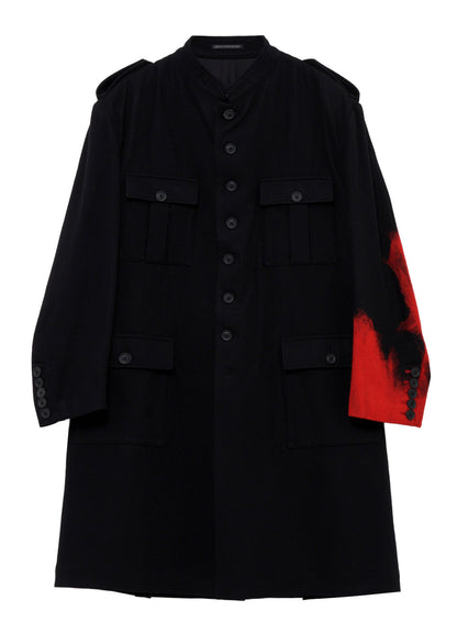 NEEDLE PUNCHED FLANNEL RED MILITARY JACKET
