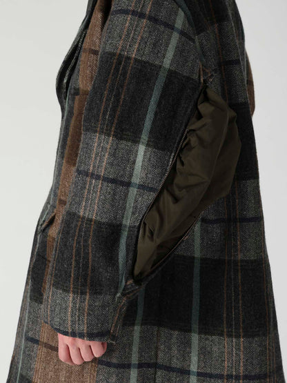 WOOL LINEN HERRINGBONE ZIPPER WORK JACKET