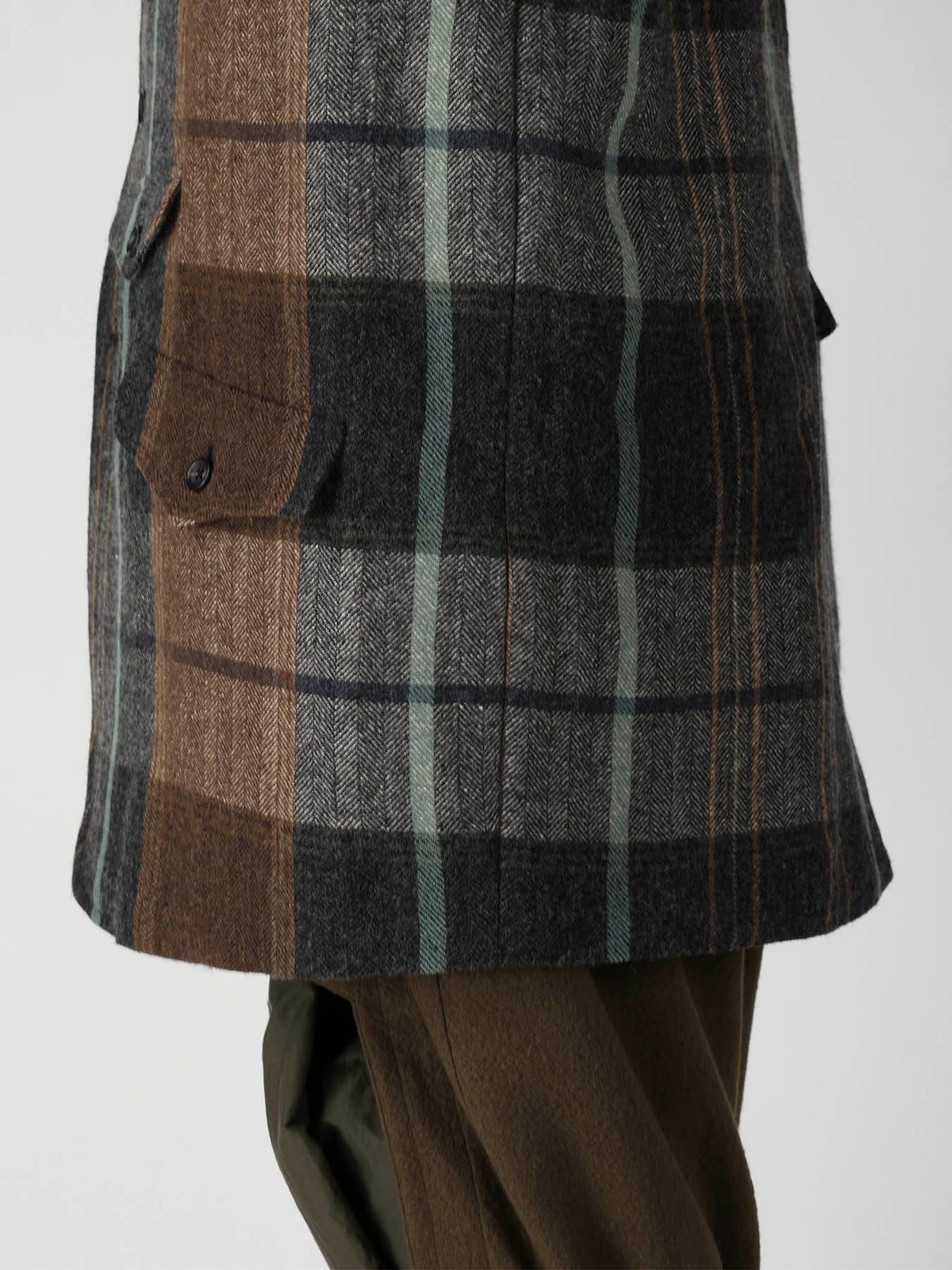 WOOL LINEN HERRINGBONE ZIPPER WORK JACKET