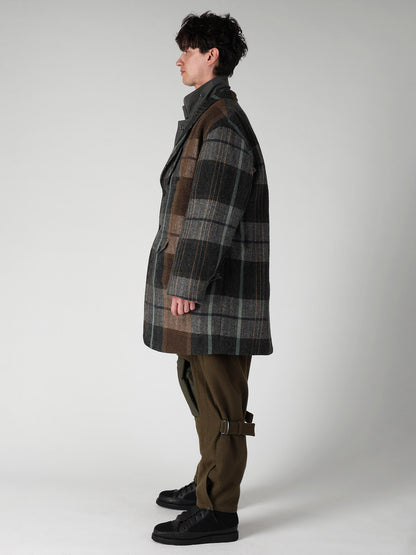 WOOL LINEN HERRINGBONE ZIPPER WORK JACKET