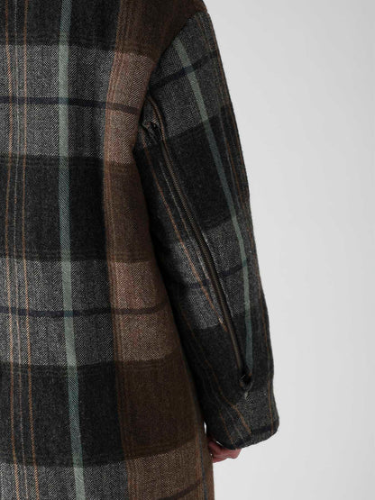 WOOL LINEN HERRINGBONE ZIPPER WORK JACKET