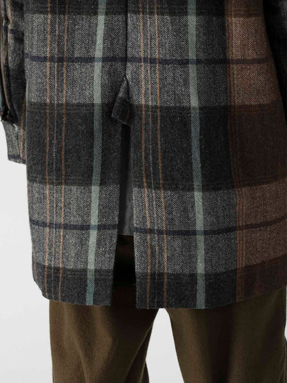 WOOL LINEN HERRINGBONE ZIPPER WORK JACKET