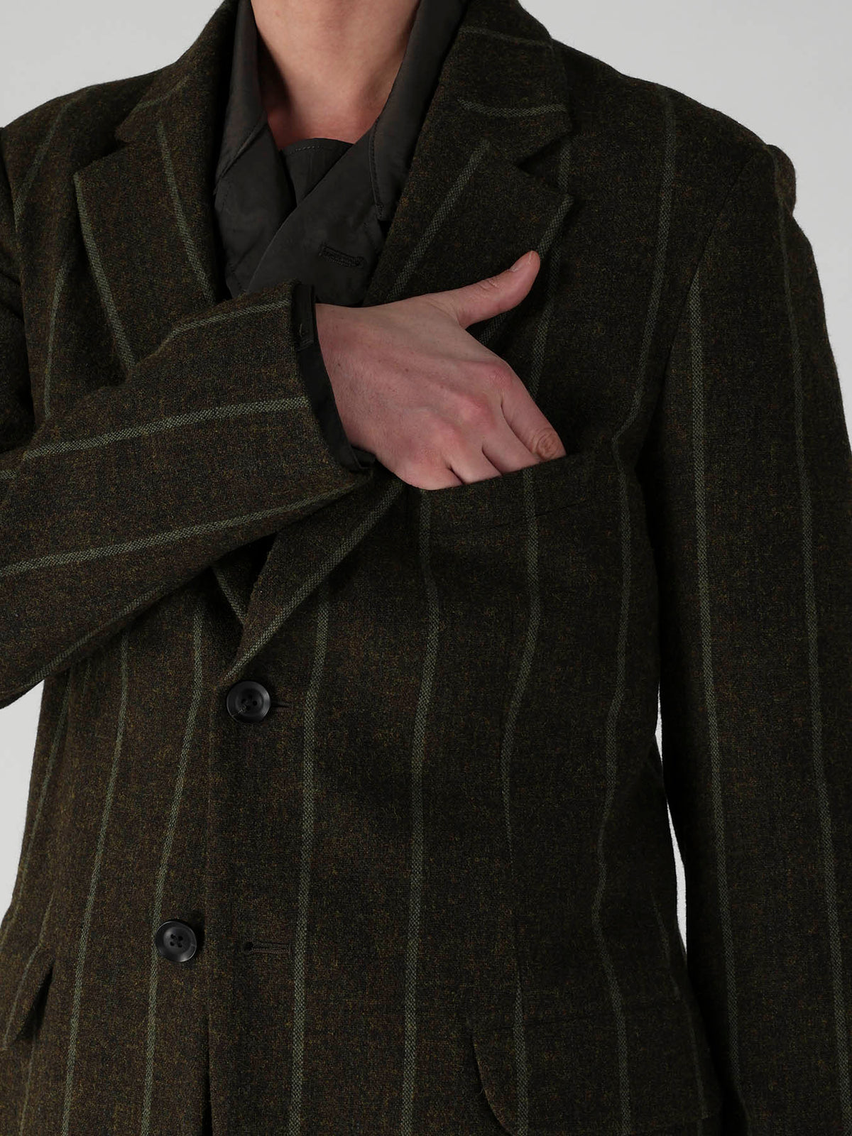 SPUN COLOR STRIPE 2 BUTTONS NOTCHED JACKET