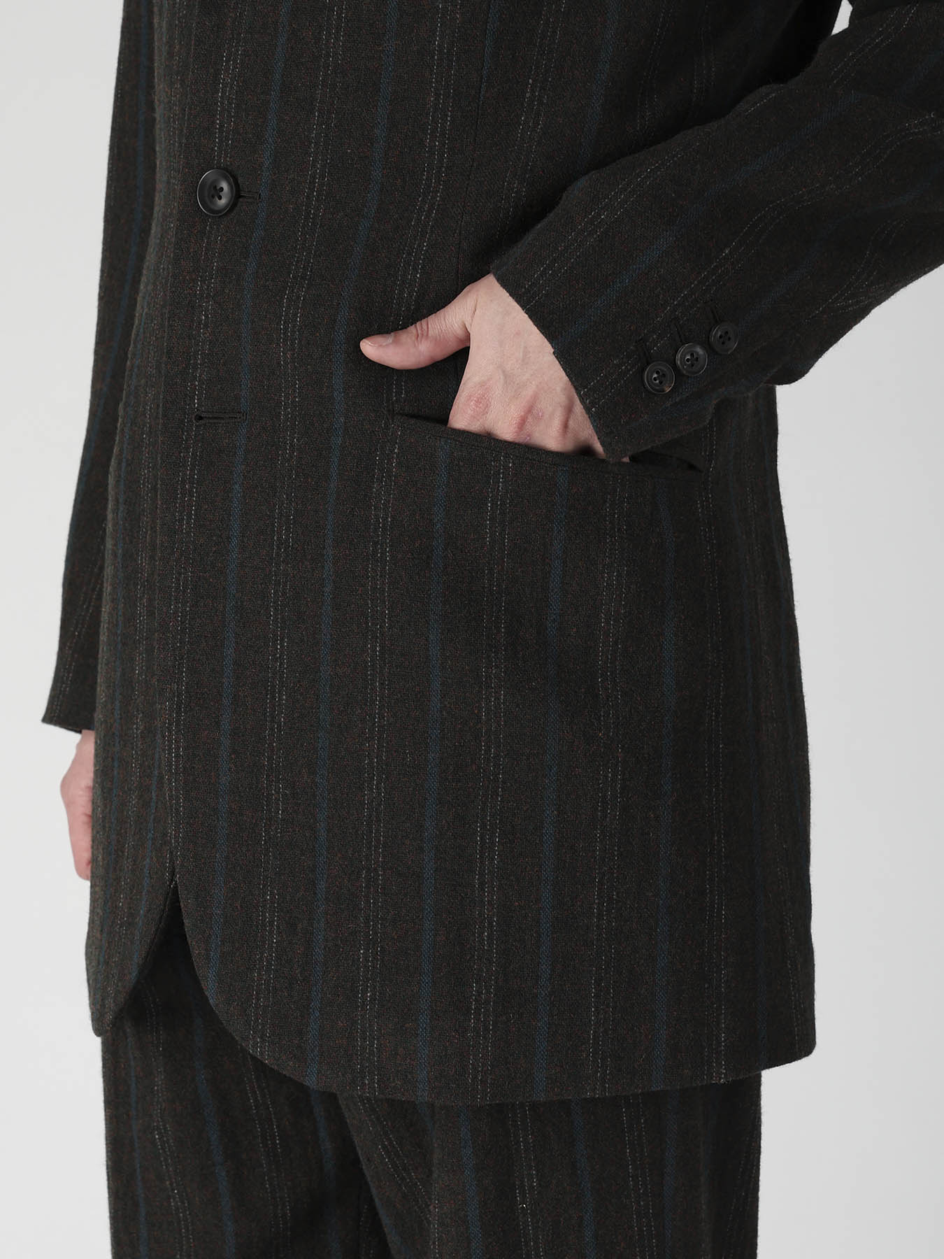 SPUN COLOR STRIPE BR 3B DOUBLE WELT JACKET