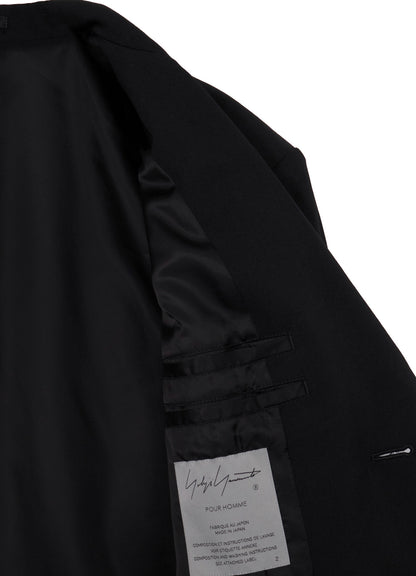 WOOL GABARDINE 2BUTTONS FLAP JACKET