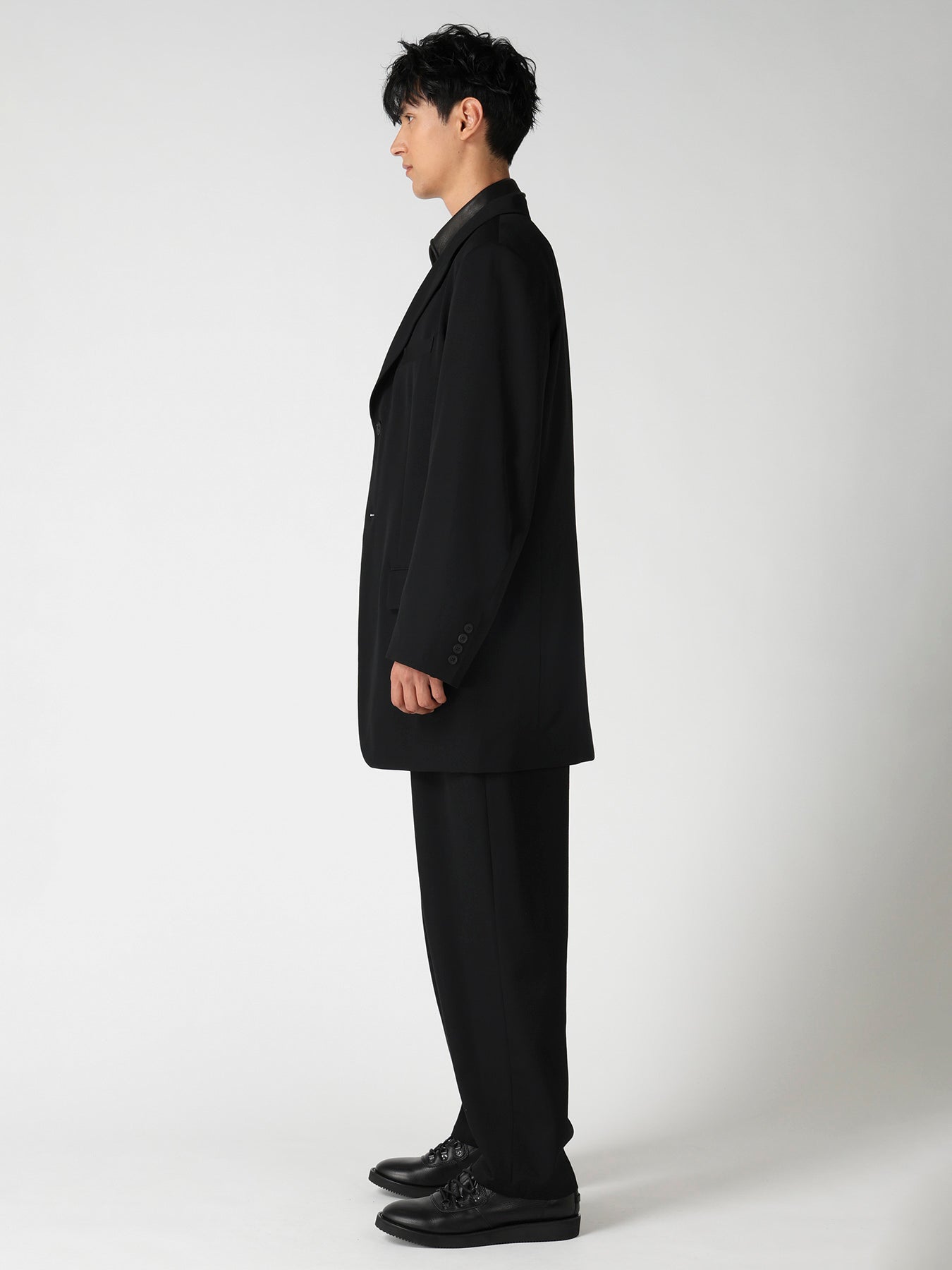 WOOL GABARDINE 2BUTTONS FLAP JACKET