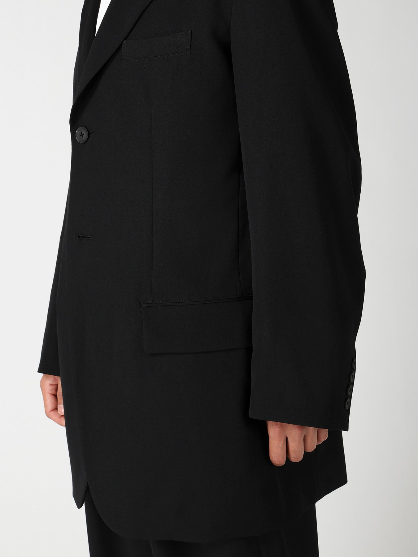 WOOL GABARDINE 2BUTTONS FLAP JACKET