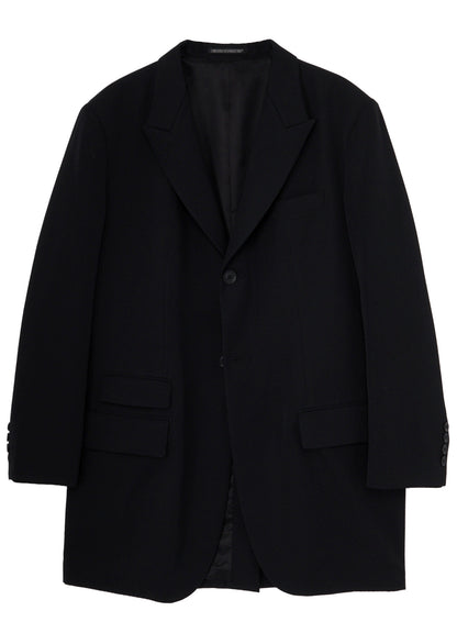 WOOL GABARDINE 2BUTTONS FLAP JACKET