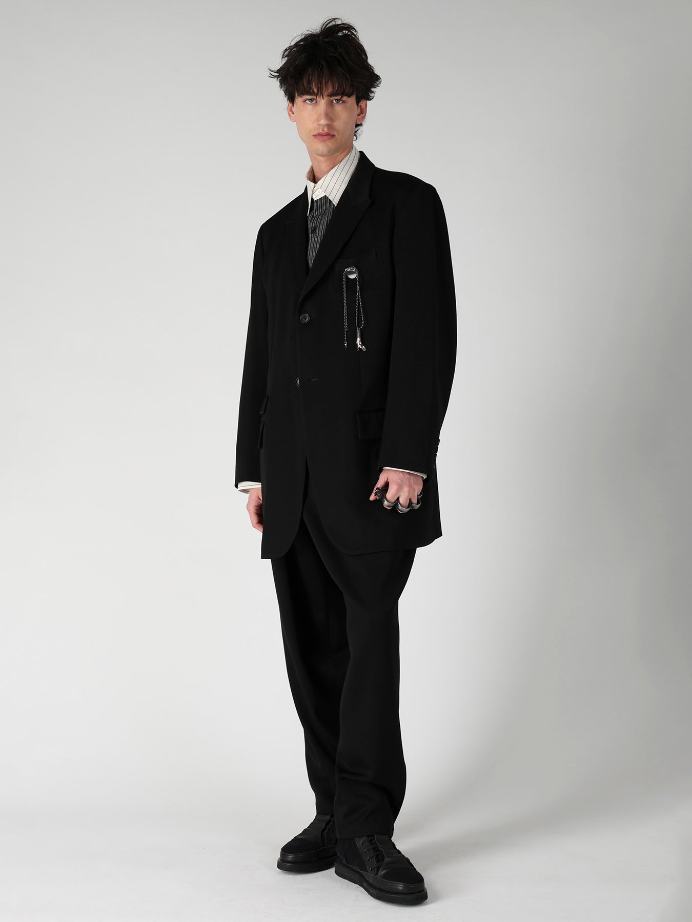 W TUXEDO 2BUTTONS FLAP JACKET