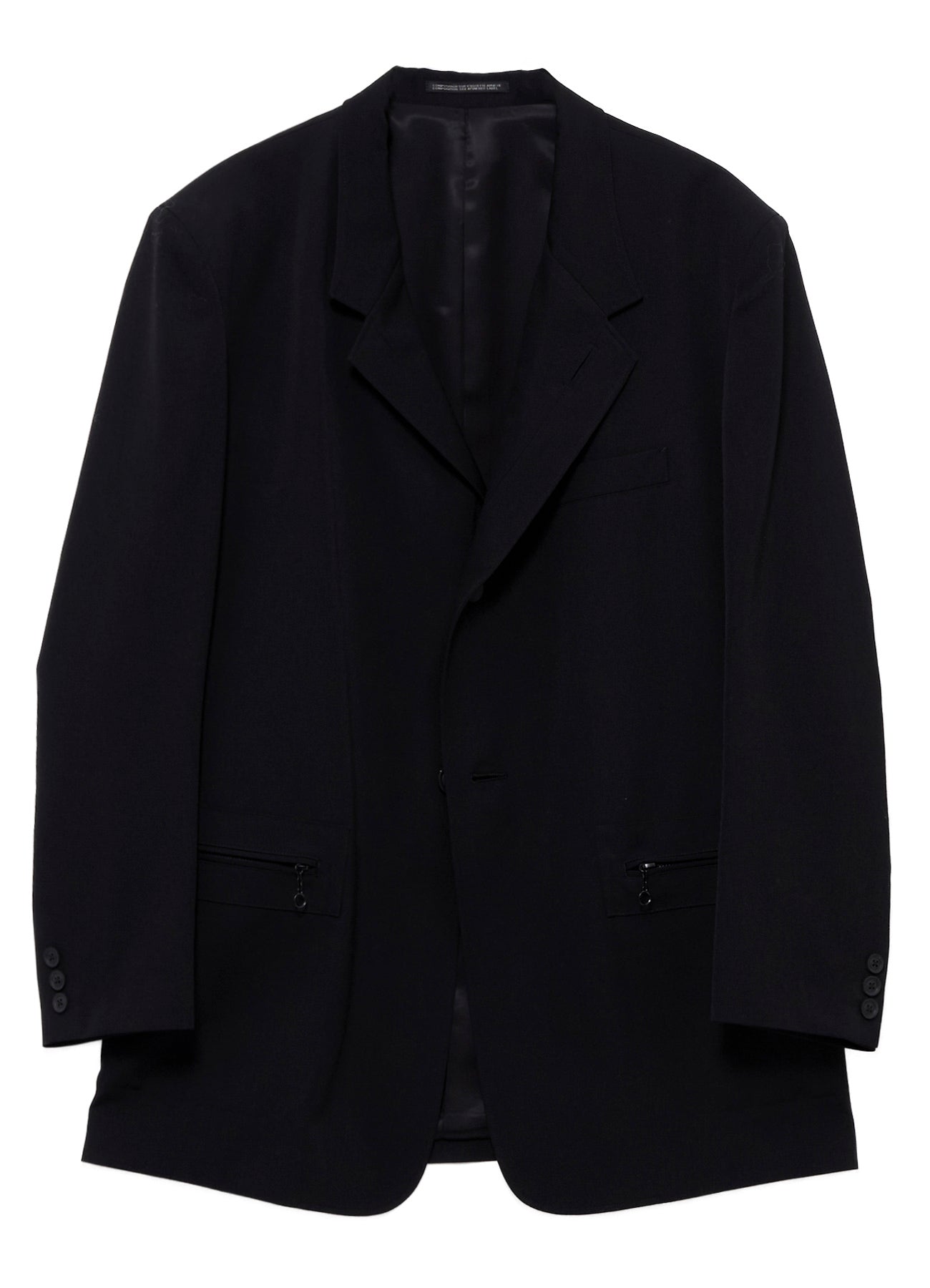 WOOL GABARDINE LAPEL PANEL 2BUTTONS JACKET