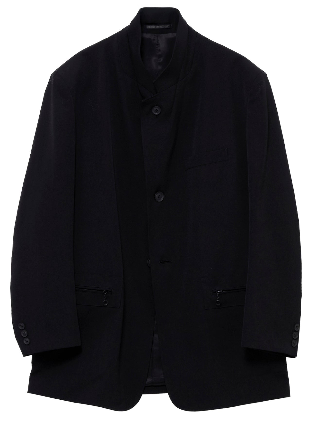 WOOL GABARDINE LAPEL PANEL 2BUTTONS JACKET