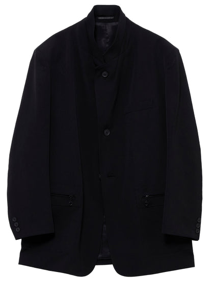 WOOL GABARDINE LAPEL PANEL 2BUTTONS JACKET