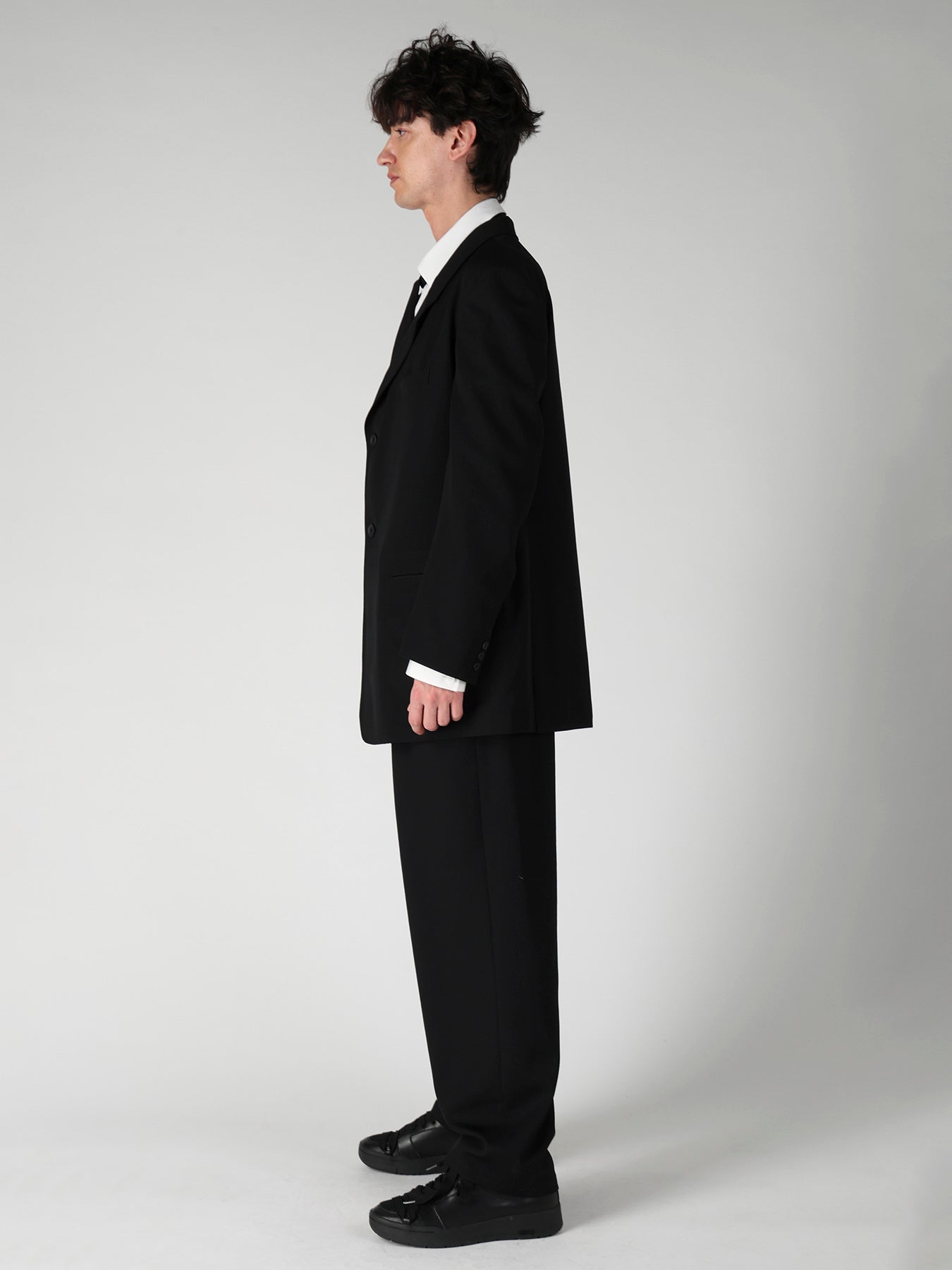 WOOL GABARDINE LAPEL PANEL 2BUTTONS JACKET