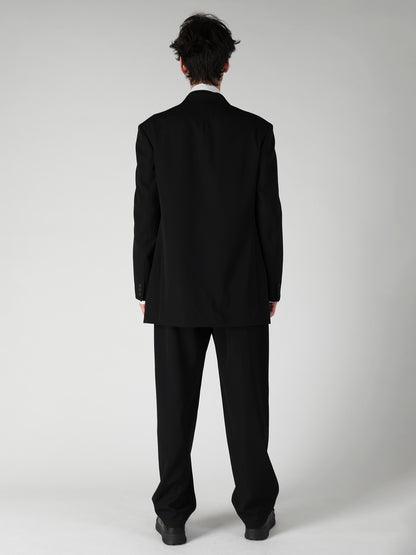 WOOL GABARDINE LAPEL PANEL 2BUTTONS JACKET