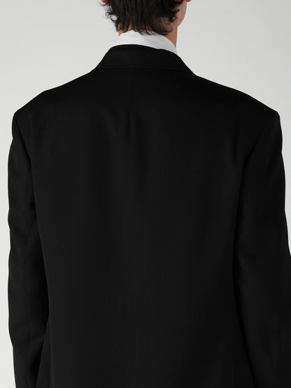 WOOL GABARDINE LAPEL PANEL 2BUTTONS JACKET