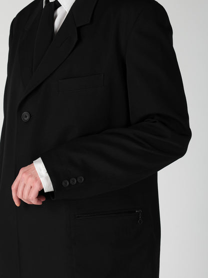 WOOL GABARDINE LAPEL PANEL 2BUTTONS JACKET