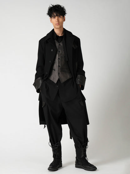 WOOL FLANNEL BELT DETAIL MILITARY 6B JACKET