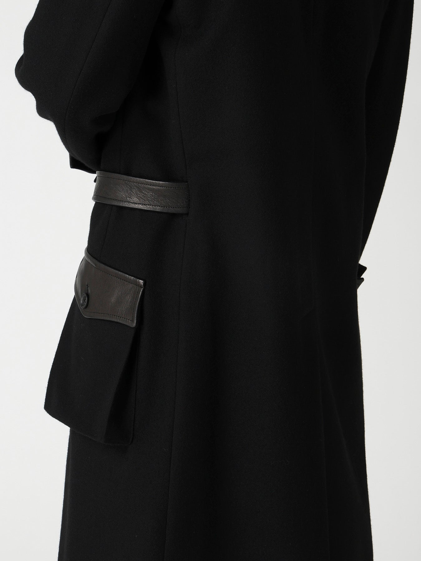 WOOL FLANNEL BELT DETAIL MILITARY 6B JACKET