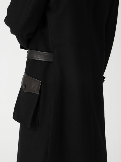 WOOL FLANNEL BELT DETAIL MILITARY 6B JACKET
