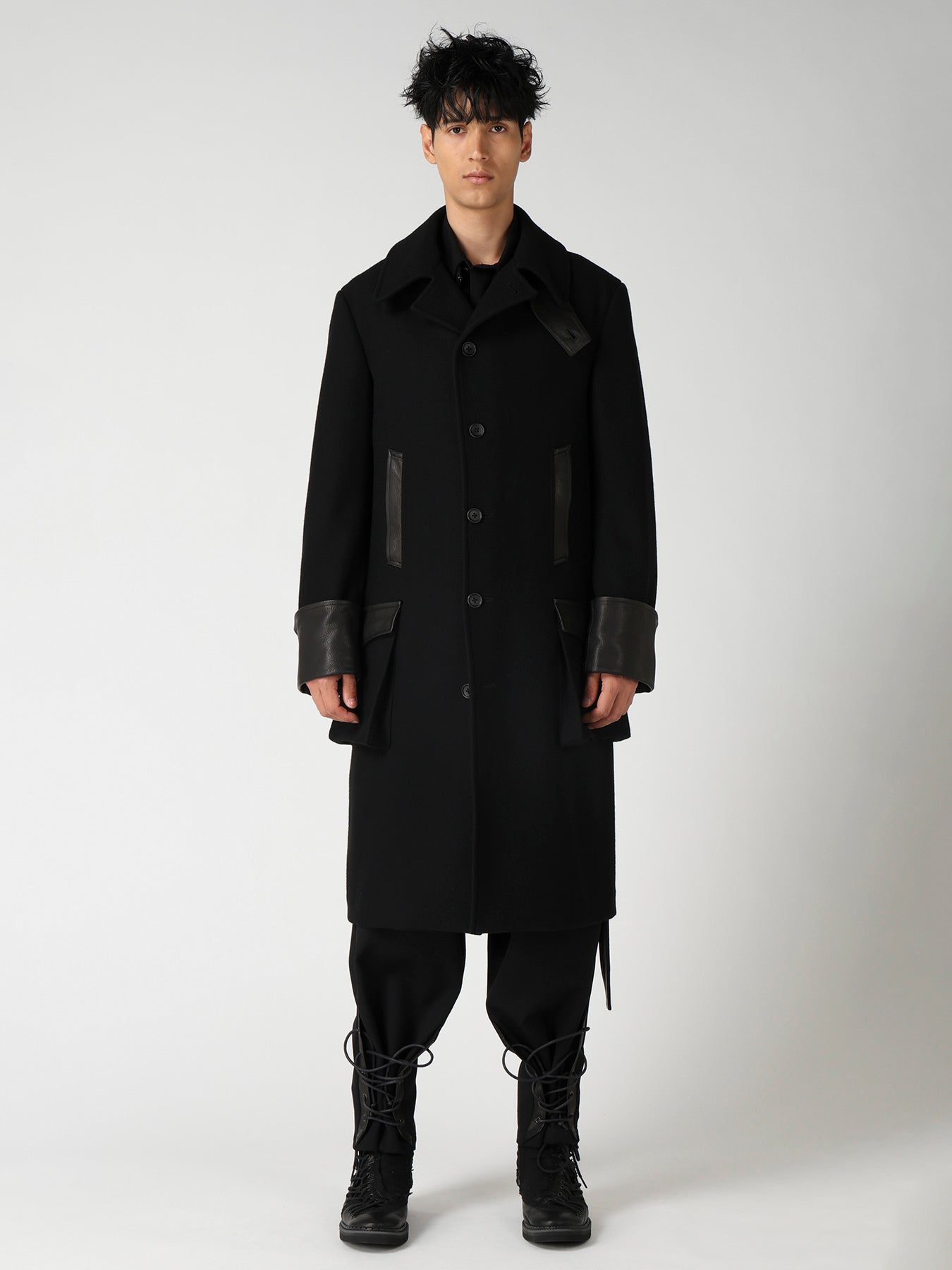 WOOL FLANNEL BELT DETAIL MILITARY 6B JACKET
