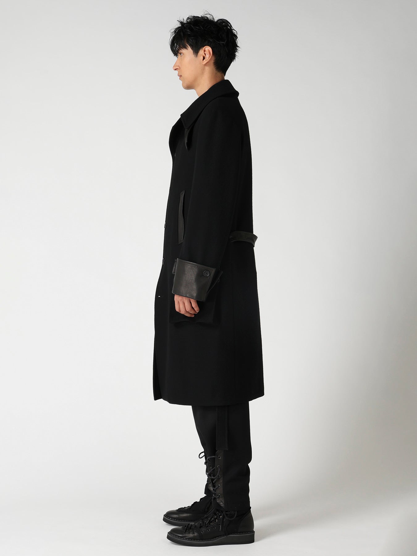 WOOL FLANNEL BELT DETAIL MILITARY 6B JACKET