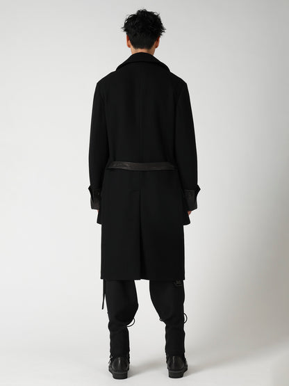 WOOL FLANNEL BELT DETAIL MILITARY 6B JACKET