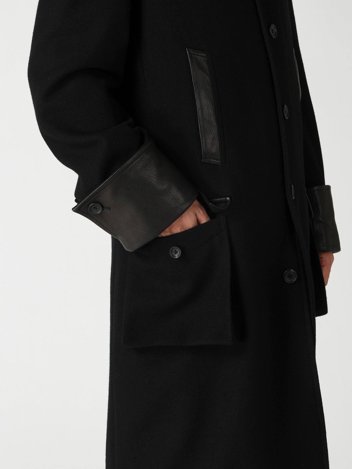 WOOL FLANNEL BELT DETAIL MILITARY 6B JACKET