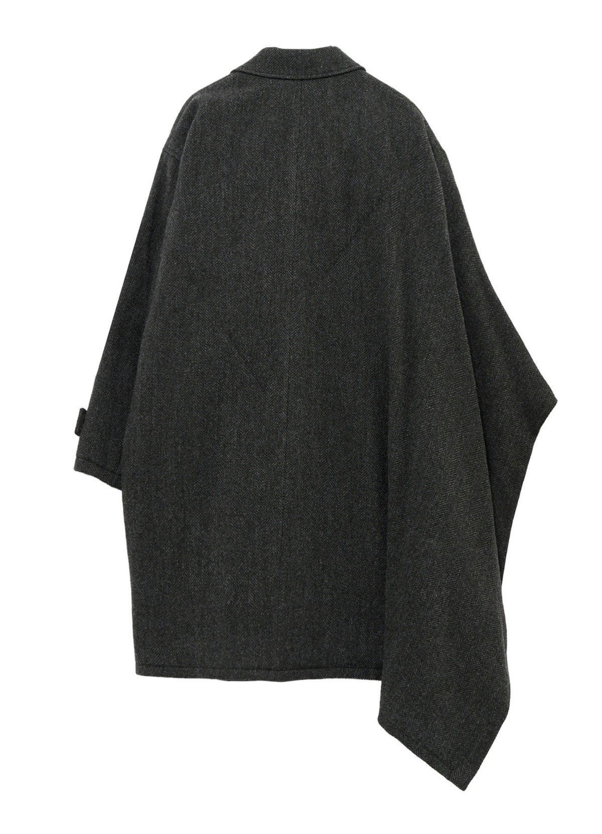 HERRINGBONE TWEED SCARF ASYMMETRY JACKET