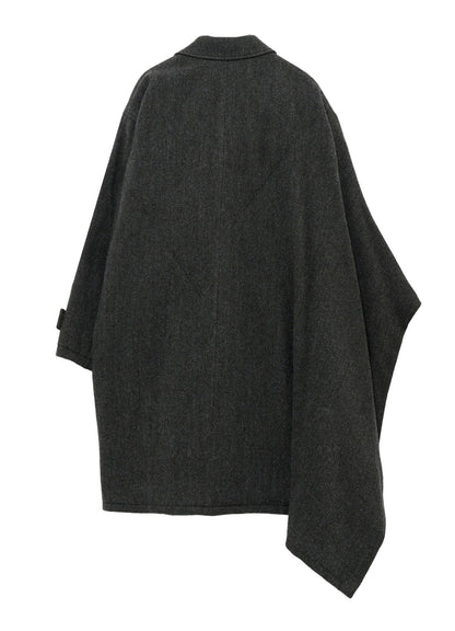 HERRINGBONE TWEED SCARF ASYMMETRY JACKET