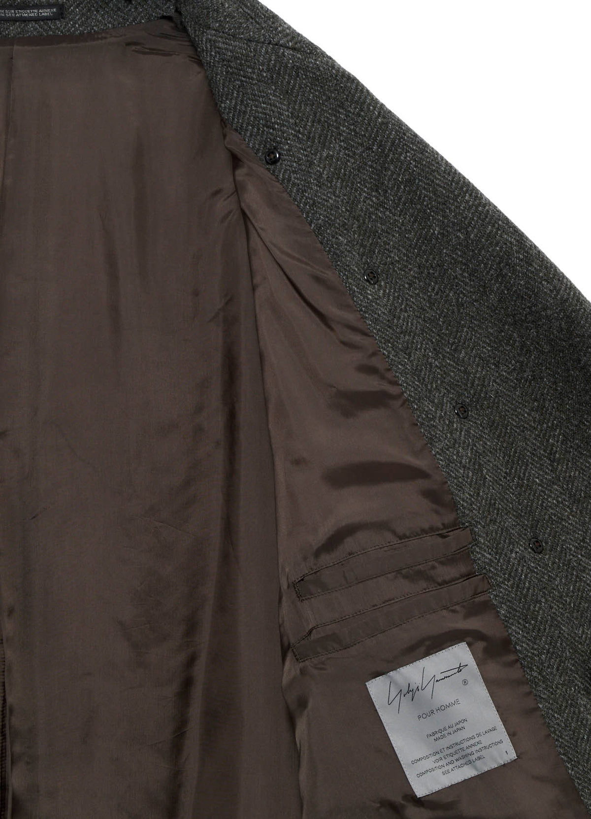 HERRINGBONE TWEED SCARF ASYMMETRY JACKET