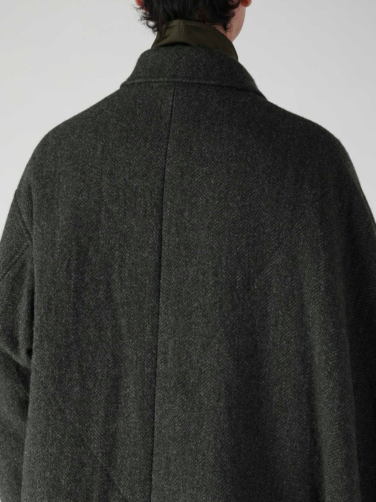 HERRINGBONE TWEED SCARF ASYMMETRY JACKET