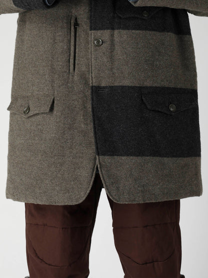 ARMY BLANKET BORDER STAND COLLAR PADDED JACKET