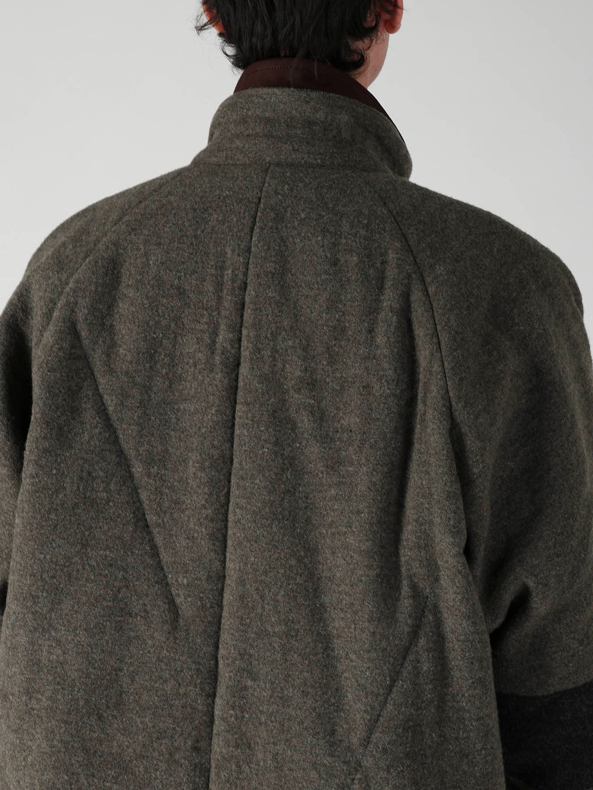 ARMY BLANKET BORDER STAND COLLAR PADDED JACKET
