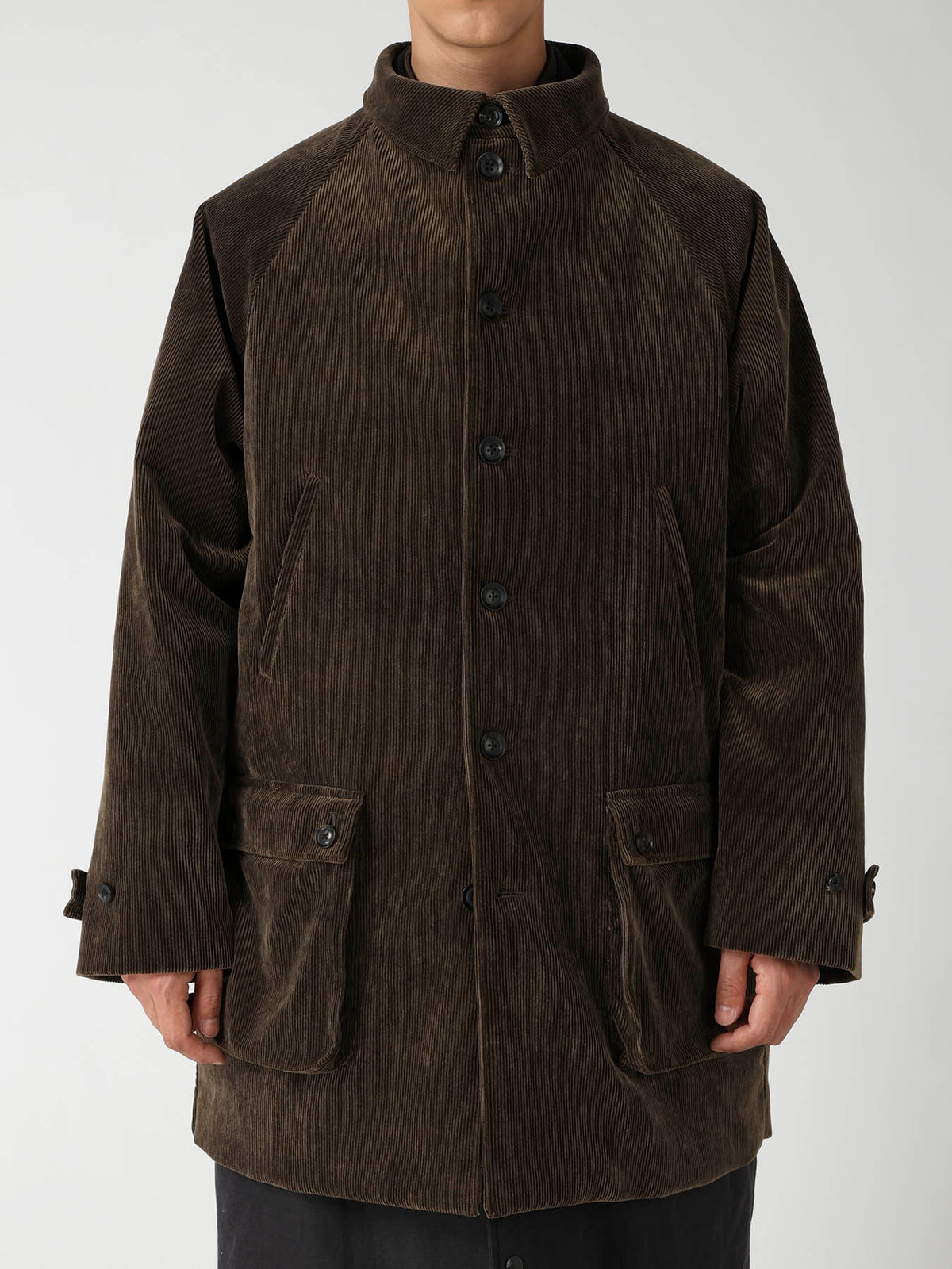 C/RY CORDUROY INKED PADDED 6BUTTONS RAGLAN JACKET
