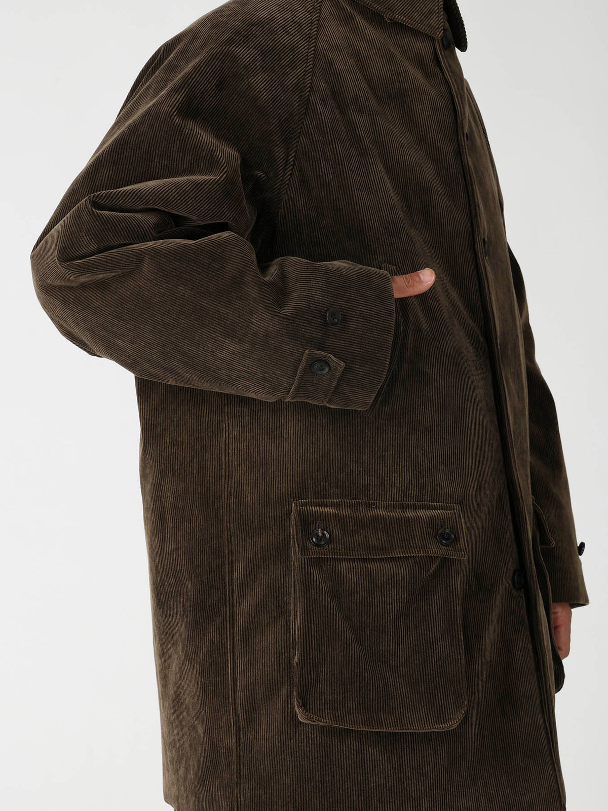 C/RY CORDUROY INKED PADDED 6BUTTONS RAGLAN JACKET