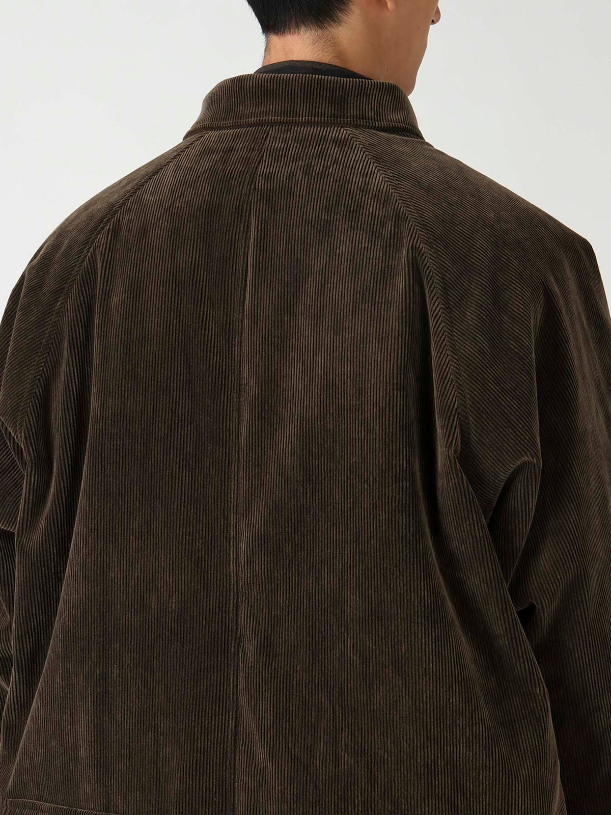 C/RY CORDUROY INKED PADDED 6BUTTONS RAGLAN JACKET