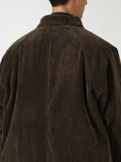 C/RY CORDUROY INKED PADDED 6BUTTONS RAGLAN JACKET