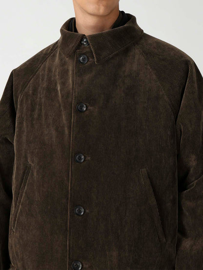 C/RY CORDUROY INKED PADDED 6BUTTONS RAGLAN JACKET