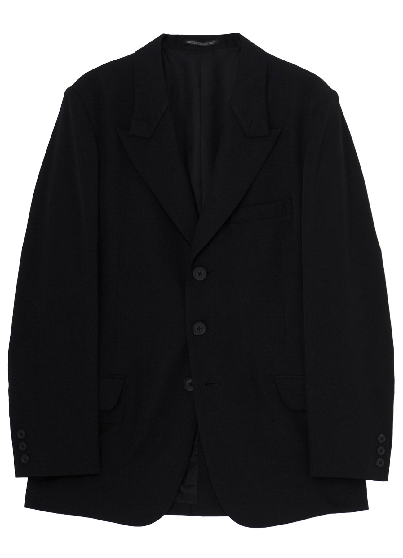 WOOL GABARDINE STITCH LAPEL JACKET