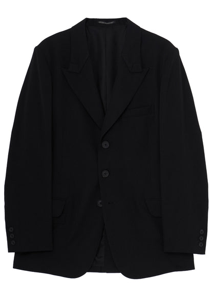WOOL GABARDINE STITCH LAPEL JACKET