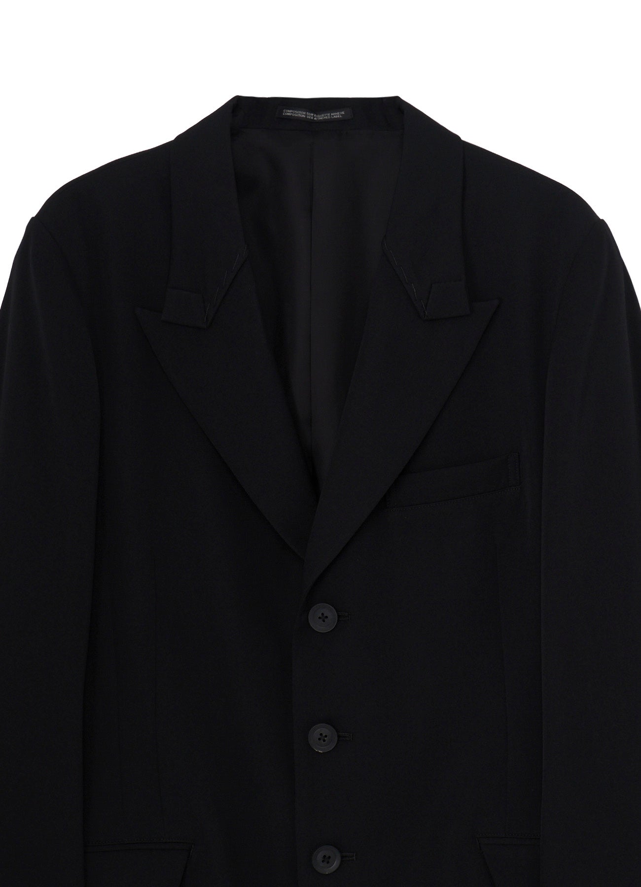 WOOL GABARDINE STITCH LAPEL JACKET