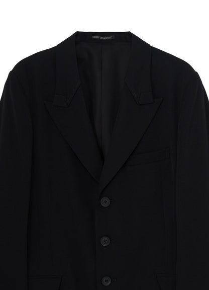 WOOL GABARDINE STITCH LAPEL JACKET
