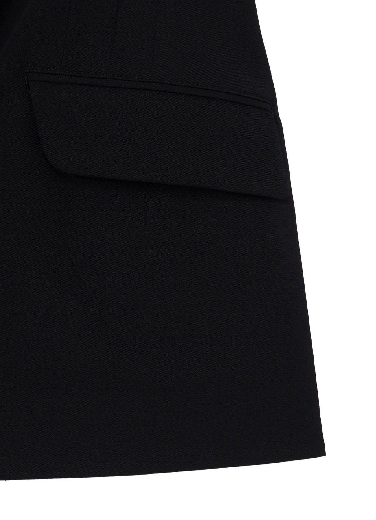 WOOL GABARDINE STITCH LAPEL JACKET