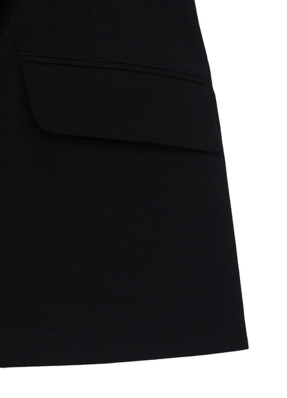 WOOL GABARDINE STITCH LAPEL JACKET