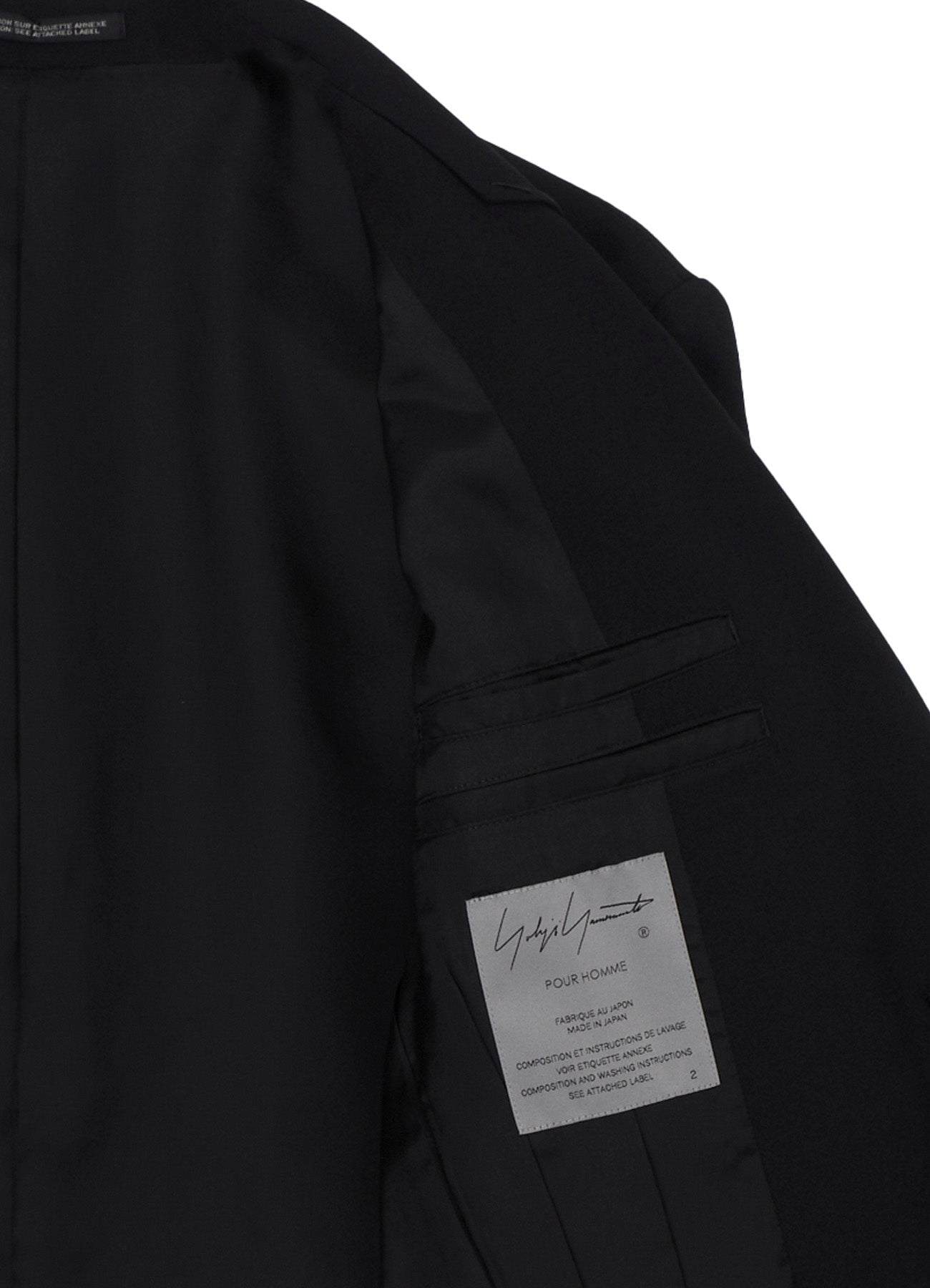 WOOL GABARDINE STITCH LAPEL JACKET