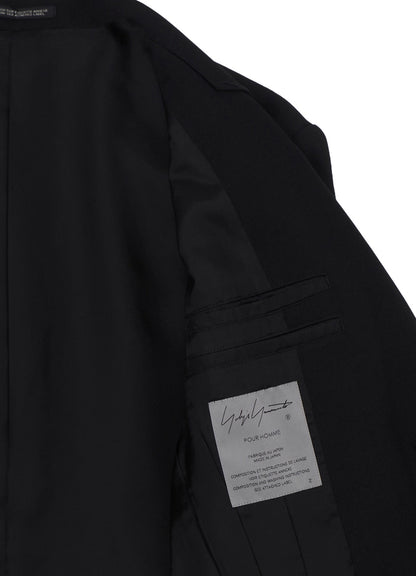 WOOL GABARDINE STITCH LAPEL JACKET